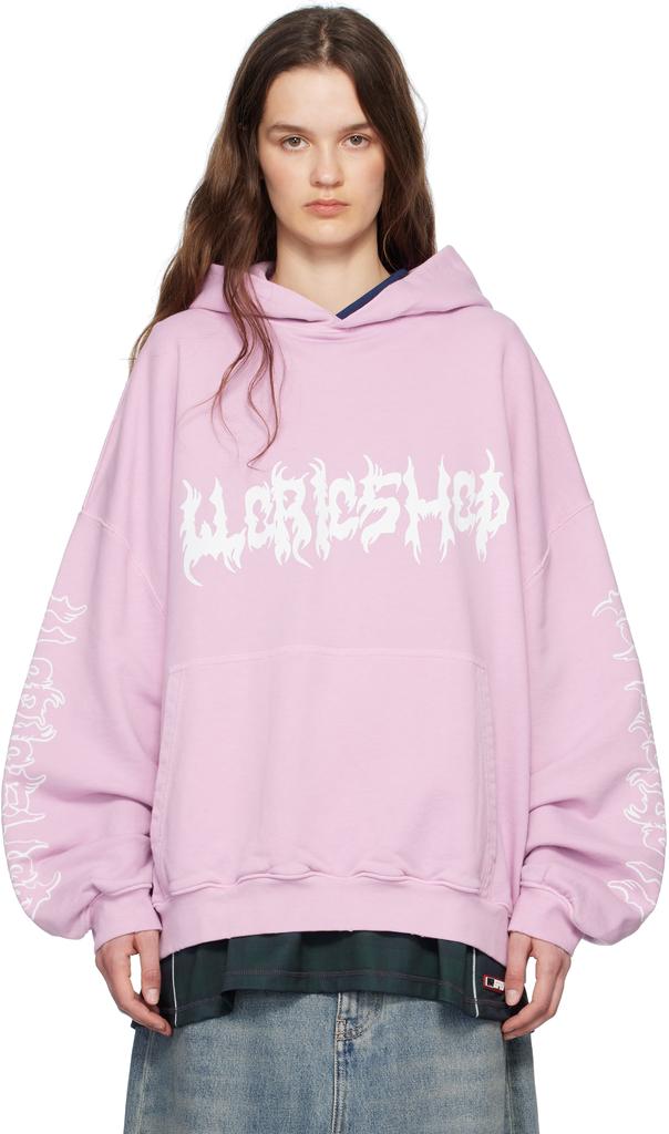 032c Pink Faithless Oversized Hoodie - Hoodies - BeyondStyle