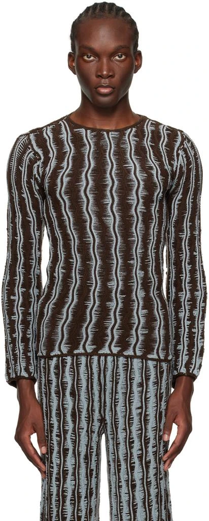Isa Boulder Brown & Blue Cactus Sweater 1