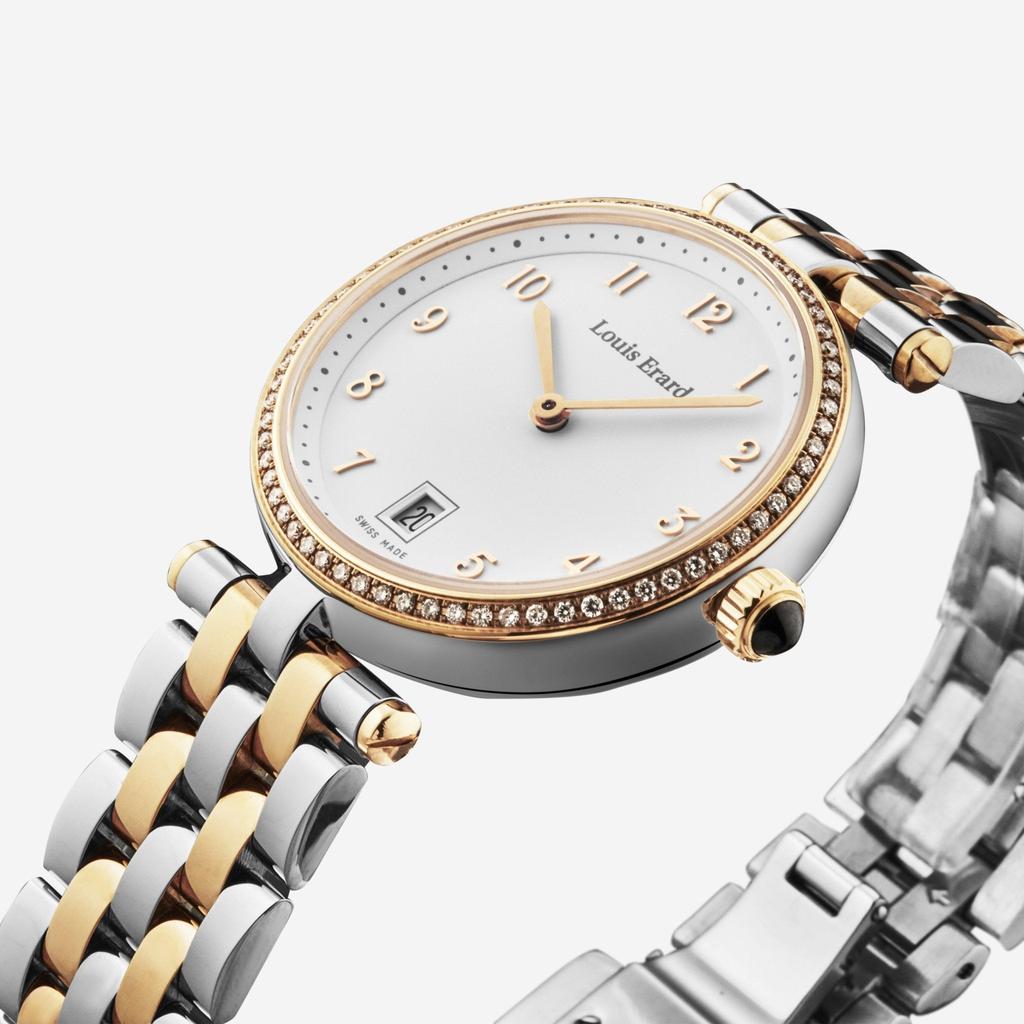 Louis Erard Louis Erard Romance Diamond White Mother of Pearl Two-tone Stainless Steel Ladies Quartz Watch 11810SB40.BMA27