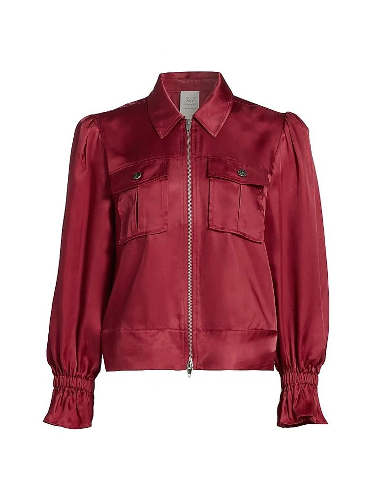 Cinq à Sept Holly Satin Puff-Sleeve Jacket 1