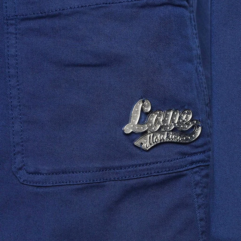 Love Moschino Love Moschino Navy Blue Cotton Metal Badge Detail Blazer M 4