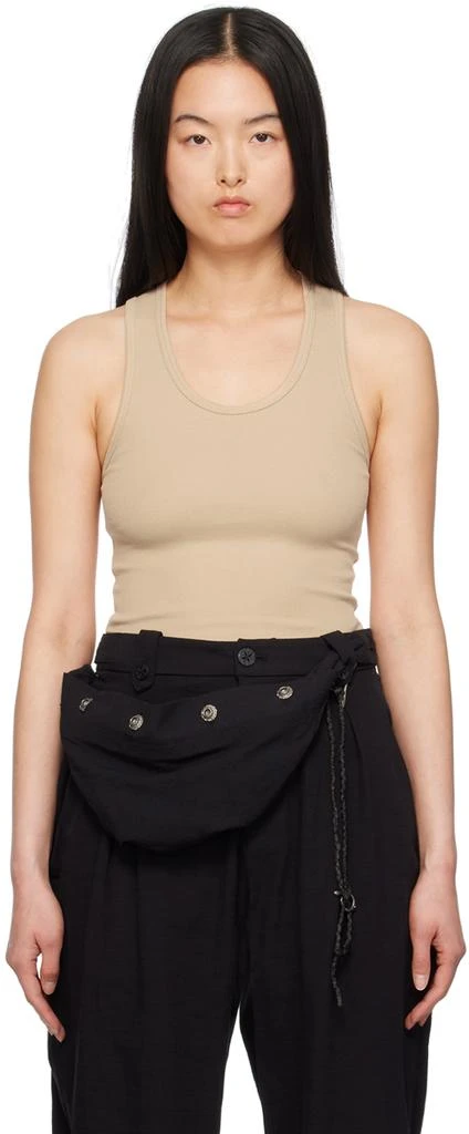 WARDROBE.NYC Beige Ribbed Tank Top 1