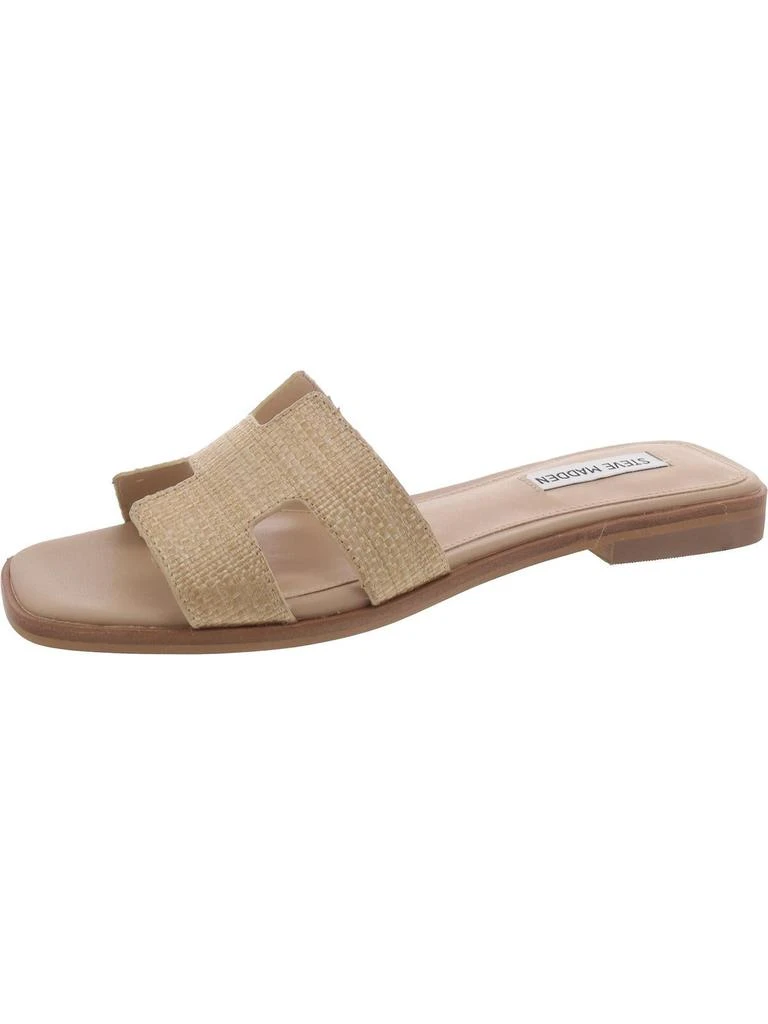 Steven Hadyn Womens Faux Leather Square Toe Flat Sandals 1