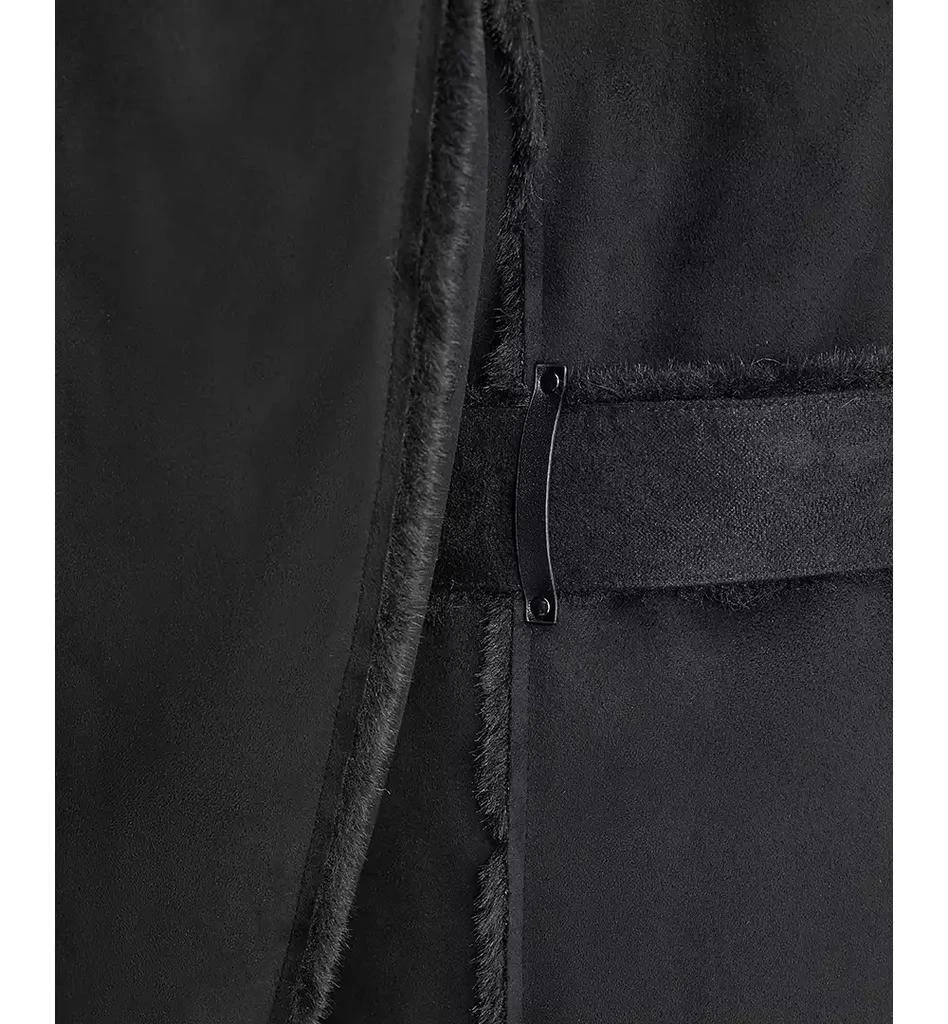 DKNY Women's Belted Notched-Collar Faux-Shearling Coat, Created for Macy's 7