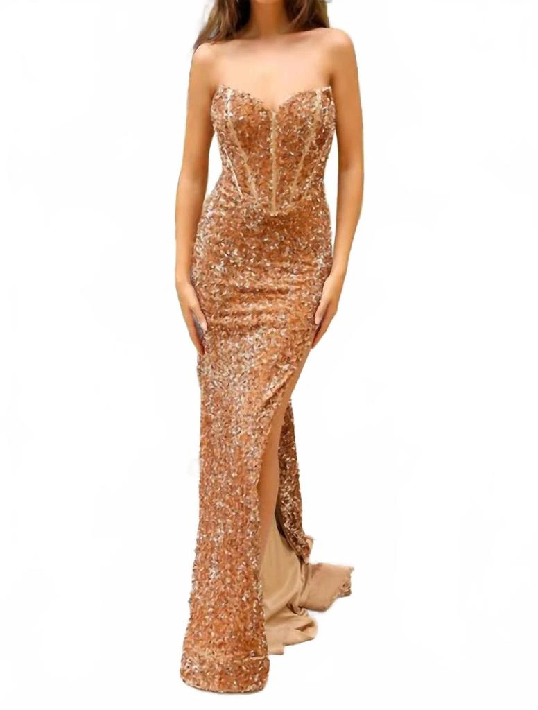 Amelia Couture Darina Gown In Gold