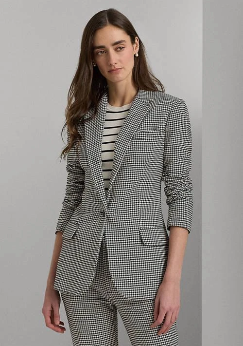 Ralph Lauren Ralph Lauren Houndstooth Cotton Blend Twill Blazer 1