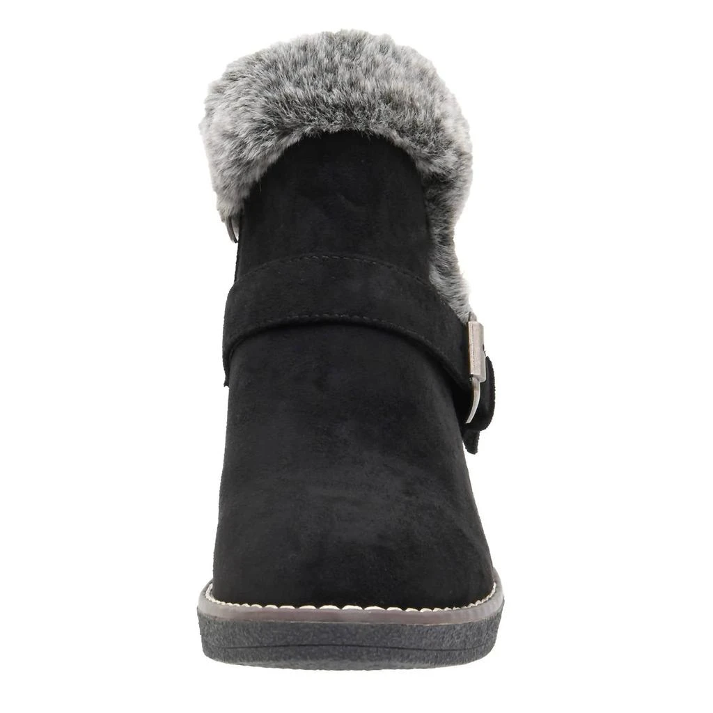 CUSHIONAIRE Women's Rhodes Faux Suede Winter Booties In Black 3