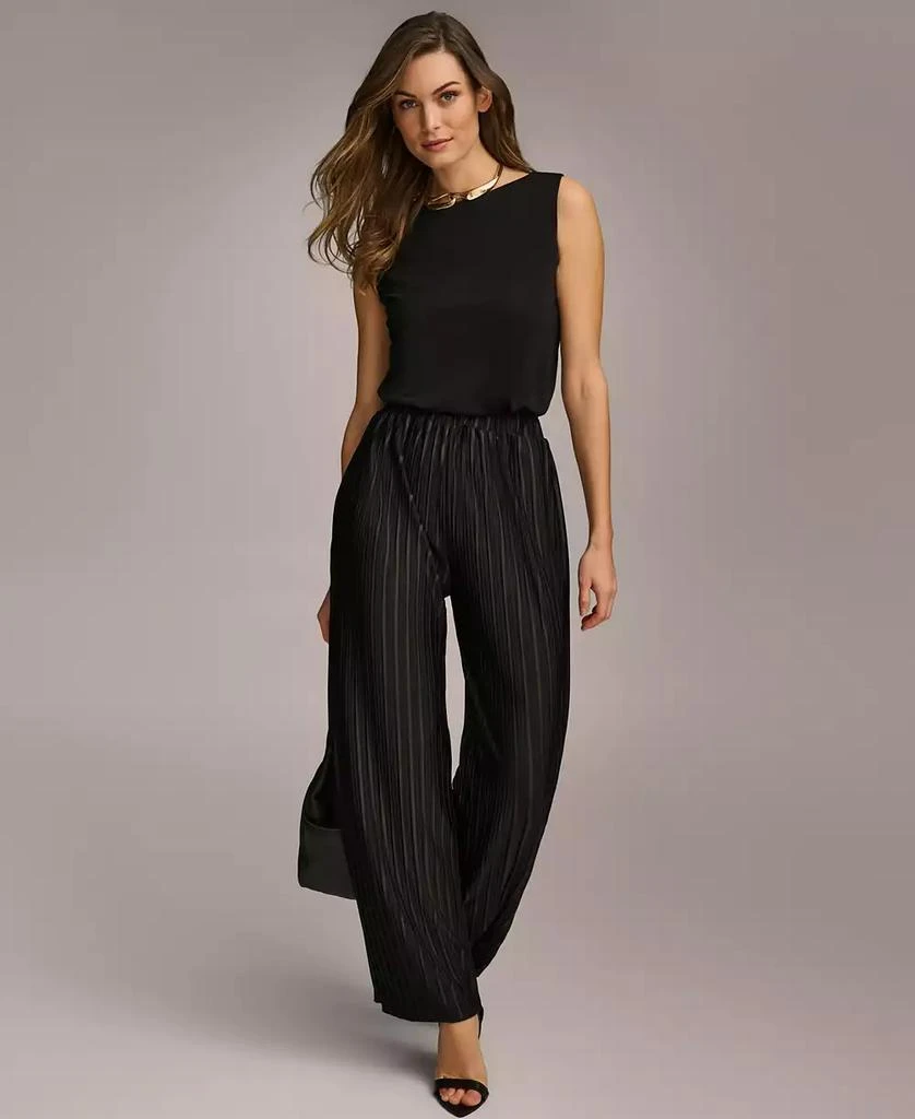 Donna Karan Women's Pull-On Pleated Wide Leg Pants 6