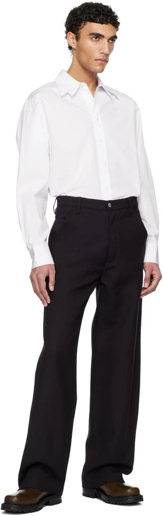 Recto White Double Collar Stripe Shirt 5
