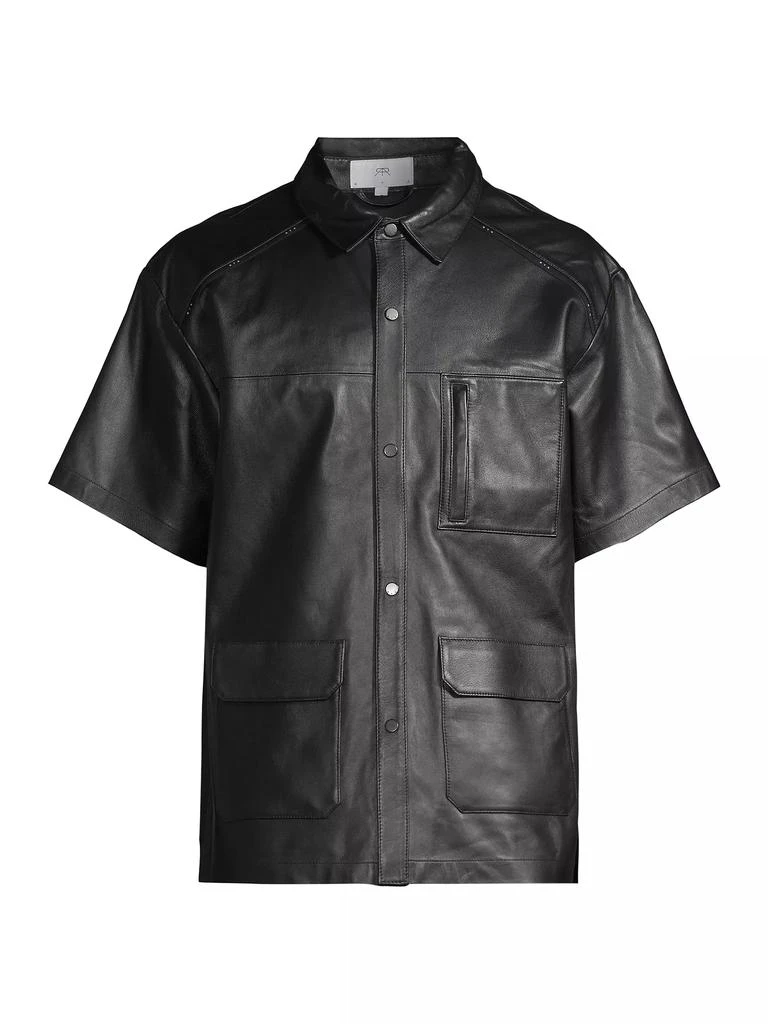 RTA Leather Short-Sleeve Utility Shirt 1