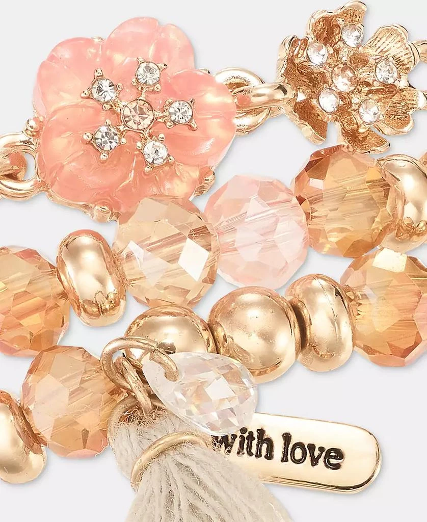 Lonna 
Lilly Colored Stone 3 Row Flower Beaded Stretch Bracelet 3