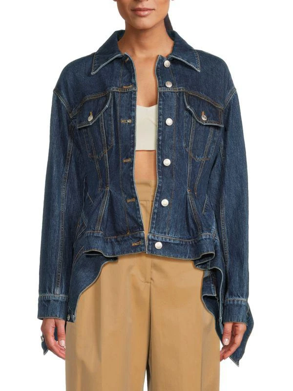 Alexander McQueen Washed Peplum Denim Jacket 1