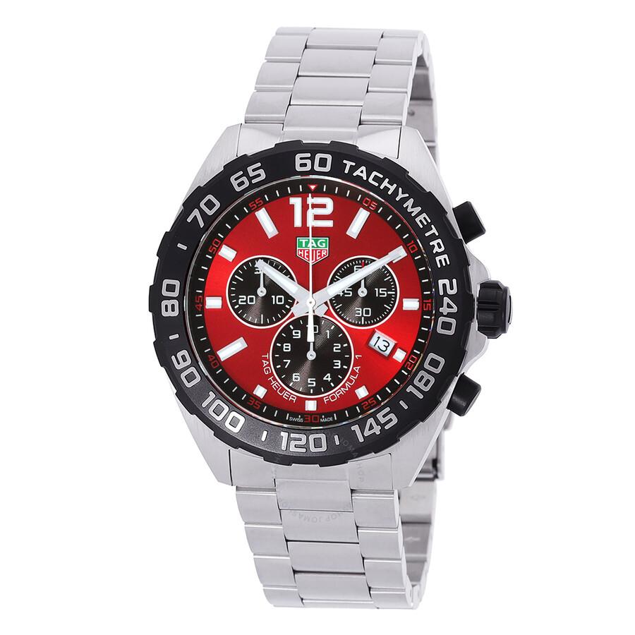 TAG Heuer 43mm Formula 1 Red Chronograph Quartz Red Dial Men's Watch CAZ101AN.BA0842