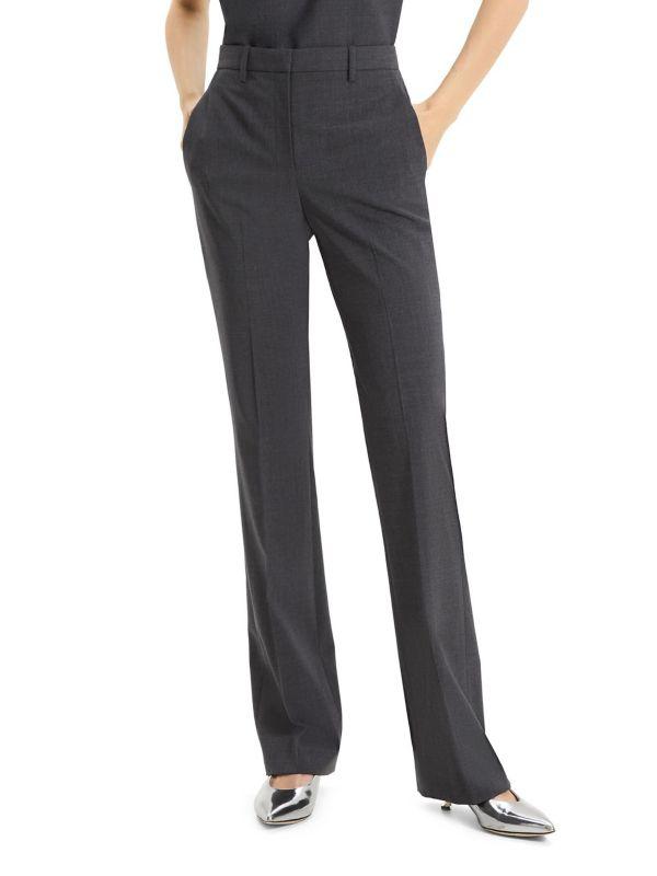 Theory Stretch Wool Straight Pants
