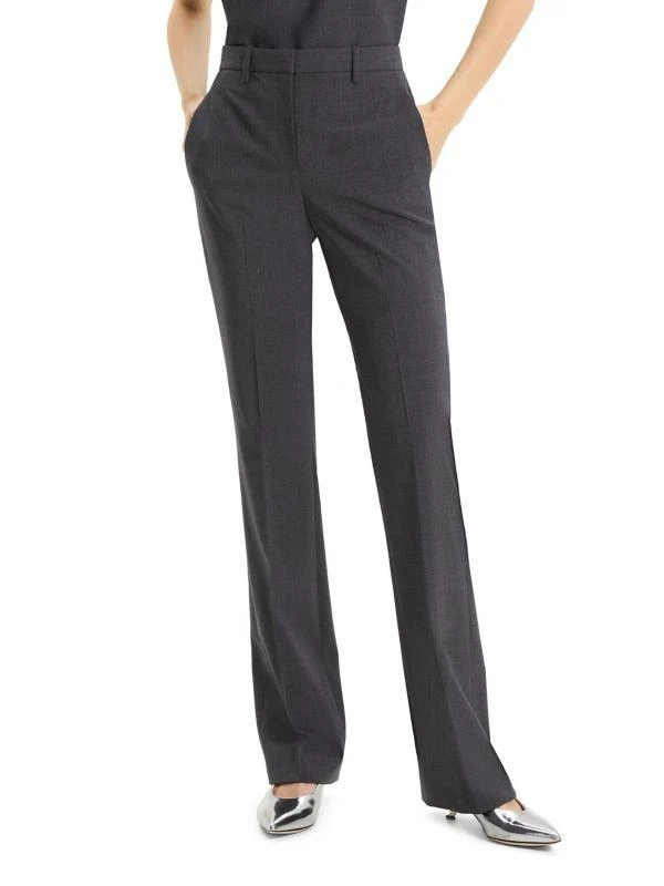 Theory Stretch Wool Straight Pants 1
