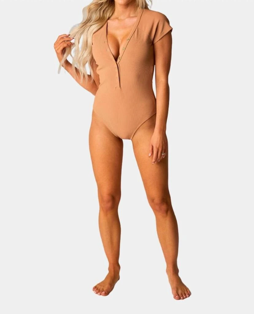 BUDDYLOVE Buddylove - Mona Button Detail Short Sleeve One Piece Swimsuit 4