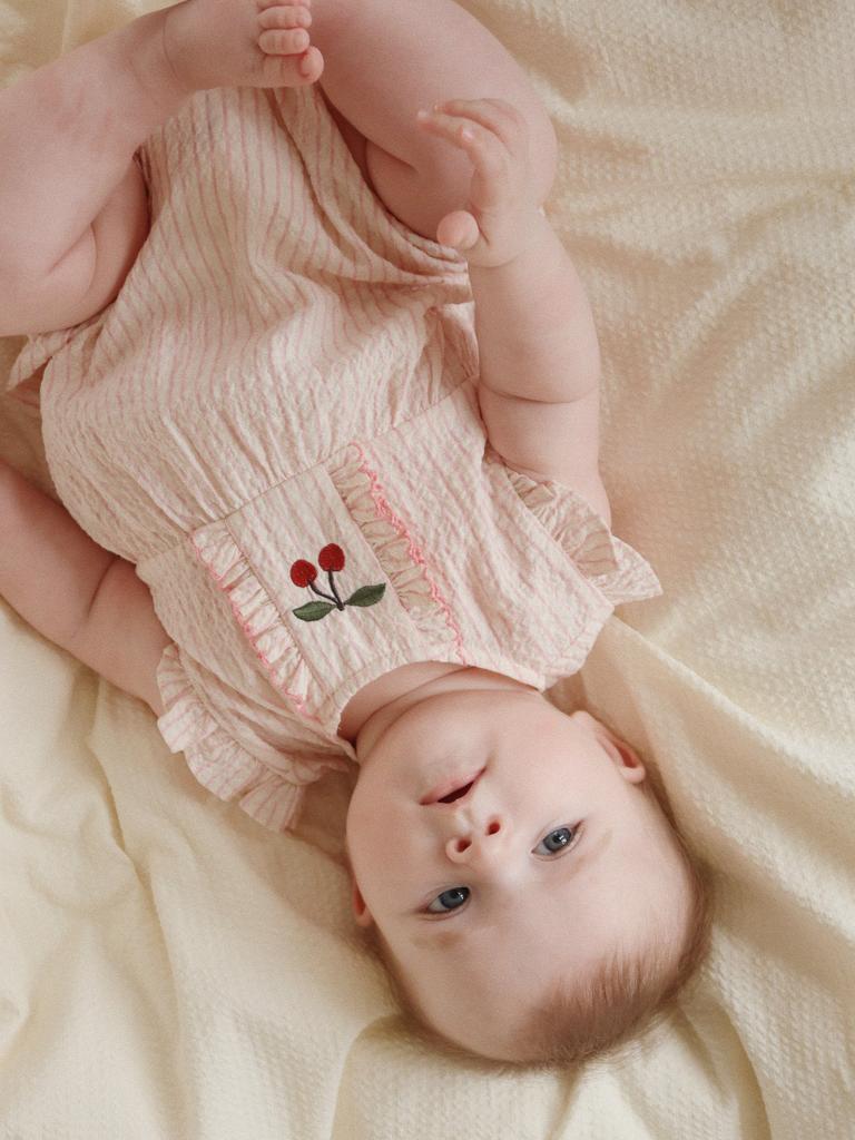 Konges Slojd Baby Girls Ellie Frill Romper in Pink