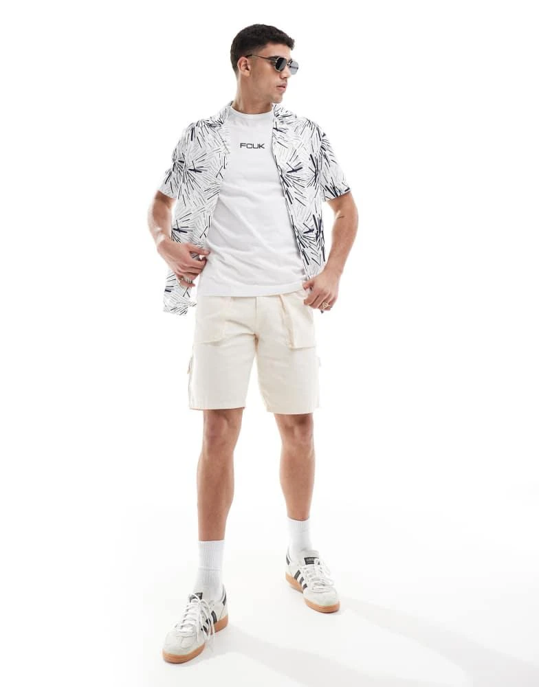 French Connection Mens French Connection FCUK sleeveless t-shirt vest in white with black logo 2