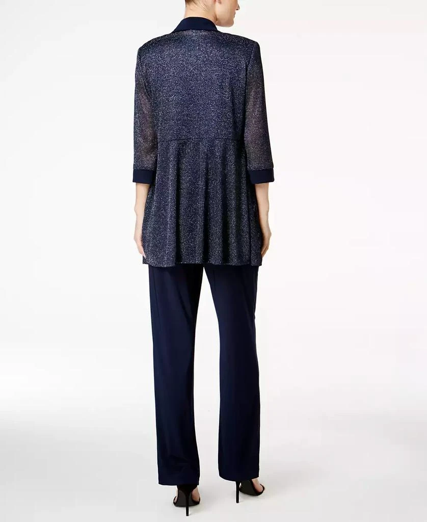 R & M Richards Metallic Pantsuit, Shell & Necklace Set 5