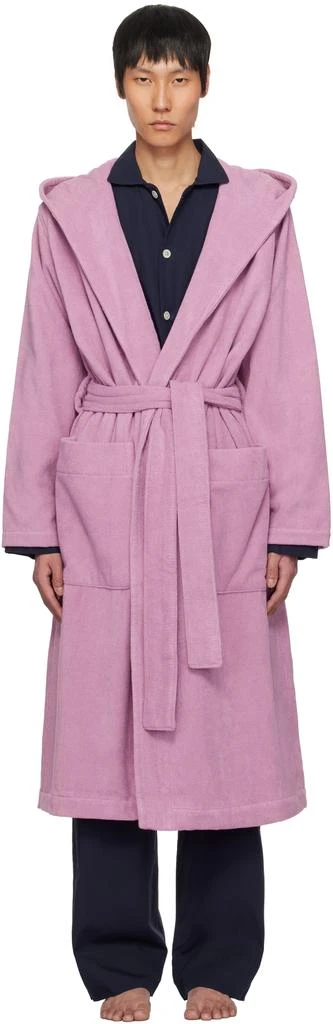 Tekla Pink Terry Classic Bathrobe 1