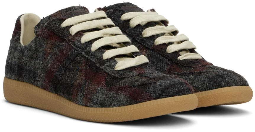 MAISON MARGIELA Gray & Burgundy Recicla Replica Sneakers 4