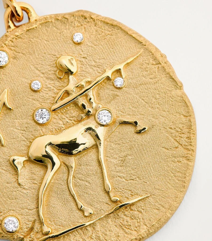 Azlee Large Yellow Gold Zodiac Sagittarius Coin Charm 4