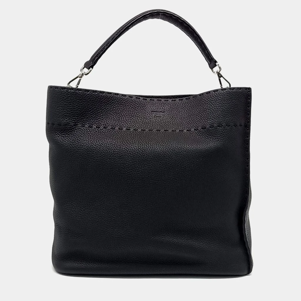 Fendi Fendi Black Leather Selleria Anna Bag 1