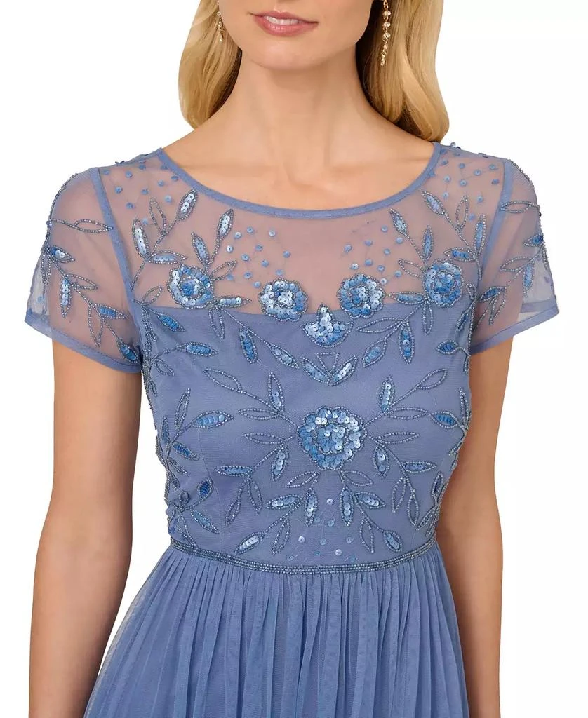 Adrianna Papell Women's Boat-Neck Beaded Mesh Dress 3