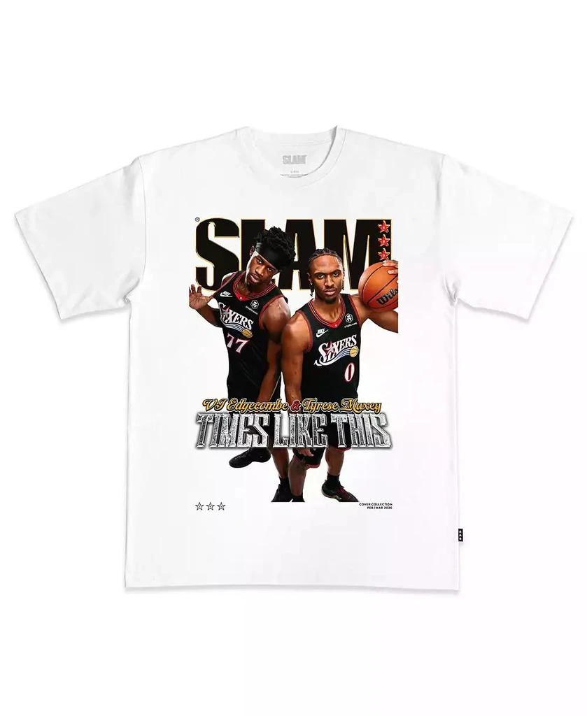 Slam Men
s and Women
s VJ Edgecombe
Tyrese Maxey White Philadelphia 76ers Cover T-Shirt
