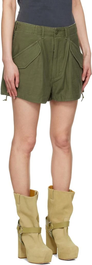 R13 Green Loose Marianne Cargo Shorts 2
