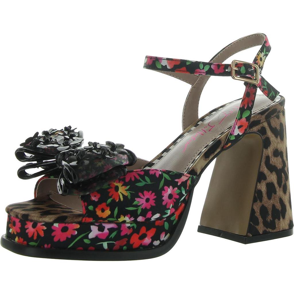 Betsey Johnson Lilie Womens Satin Bow Block Heel