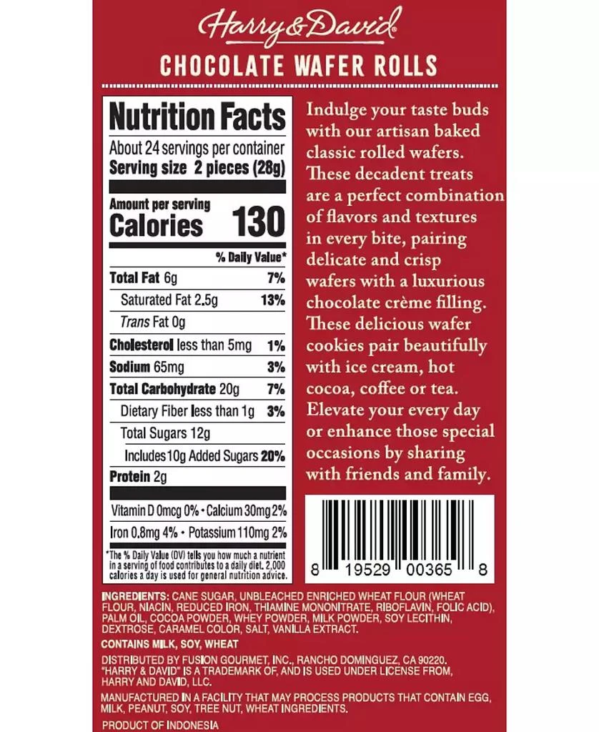 Harry & David 2 Pack Holiday Chocolate Wafer Rolls Tin, 24 Oz 3
