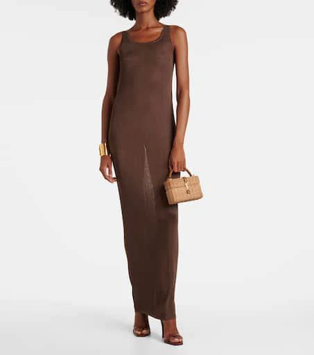 Yves Saint Laurent Gaby leather-trimmed wicker vanity bag 5