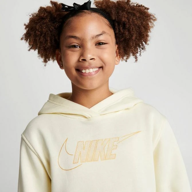 NIKE Girls' Nike Sportswear Club Fleece Logo Fleece Hoodie 5