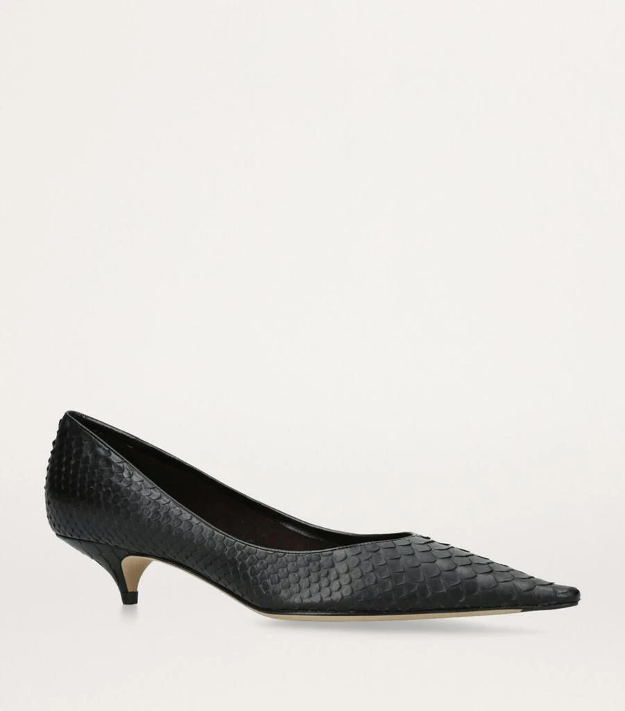 The Row Uxor Kitten Snakeskin Pumps 40 3