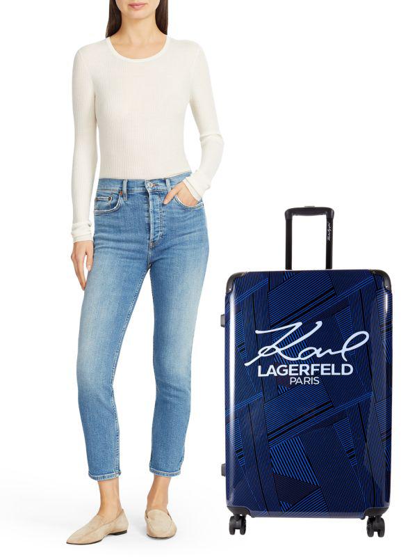 Karl Lagerfeld Paris 28 Inch Peri Stripe Spinner Suitcase