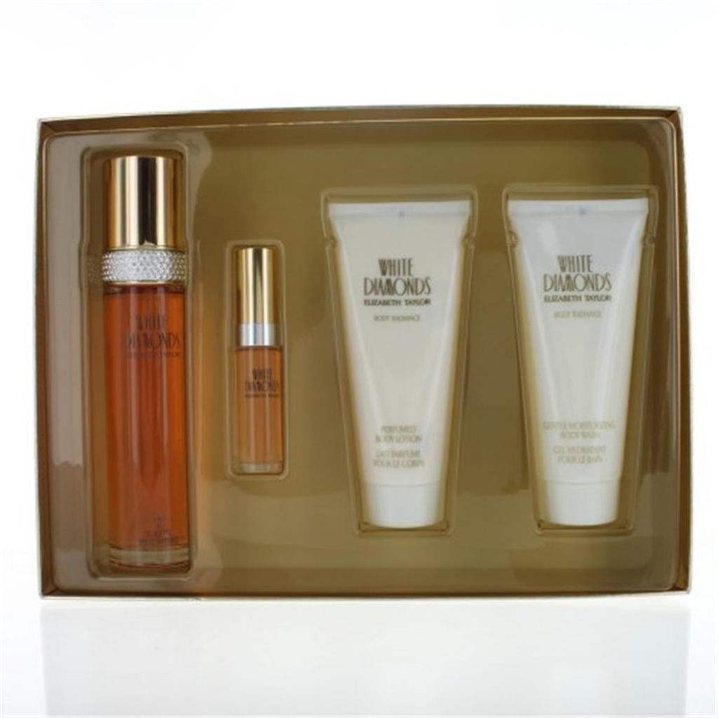 Elizabeth Taylor White Diamonds Eau De Toilette Spray Gift Set - 4 Piece