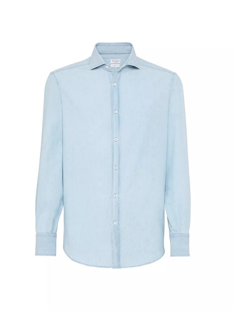 Brunello Cucinelli Denim Effect Basic Fit Shirt