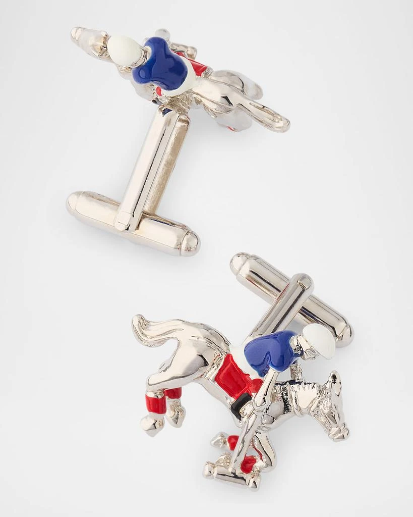 LINK UP Men's Jockey Enamel Cufflinks 4