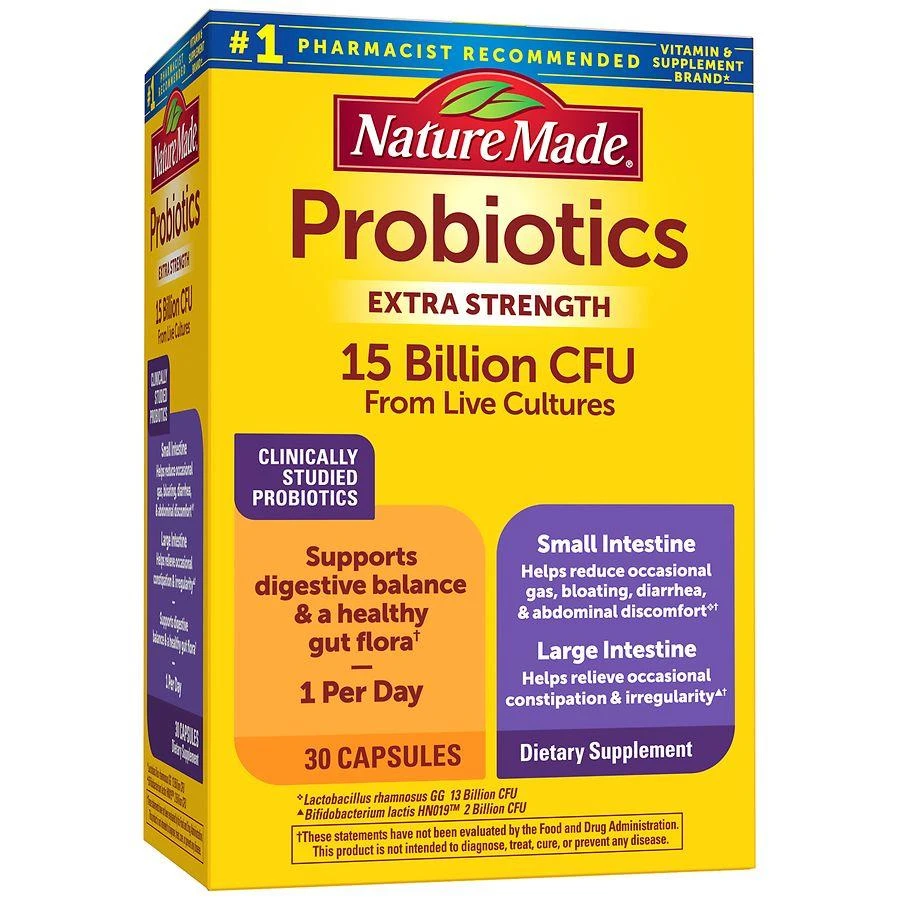 Nature Made Probiotics for Digestive Health Extra Strength 15 Billion CFU from Live Cultures 1