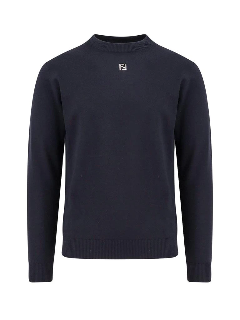 Fendi Fendi Logo Plaque Crewneck Knitted Jumper 1