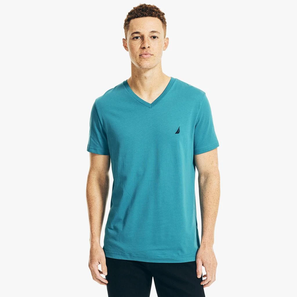 Nautica Mens Premium Cotton V-Neck T-Shirt 1