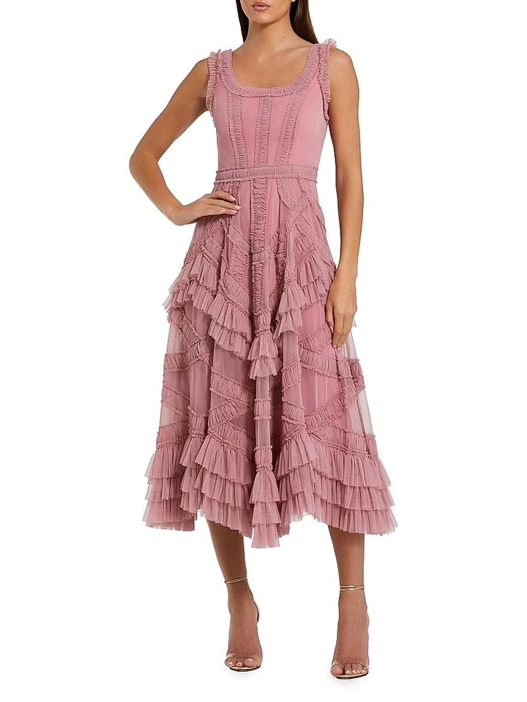 knee length dresses for ladies Free People Falling Sun Midi Dress in Syrah