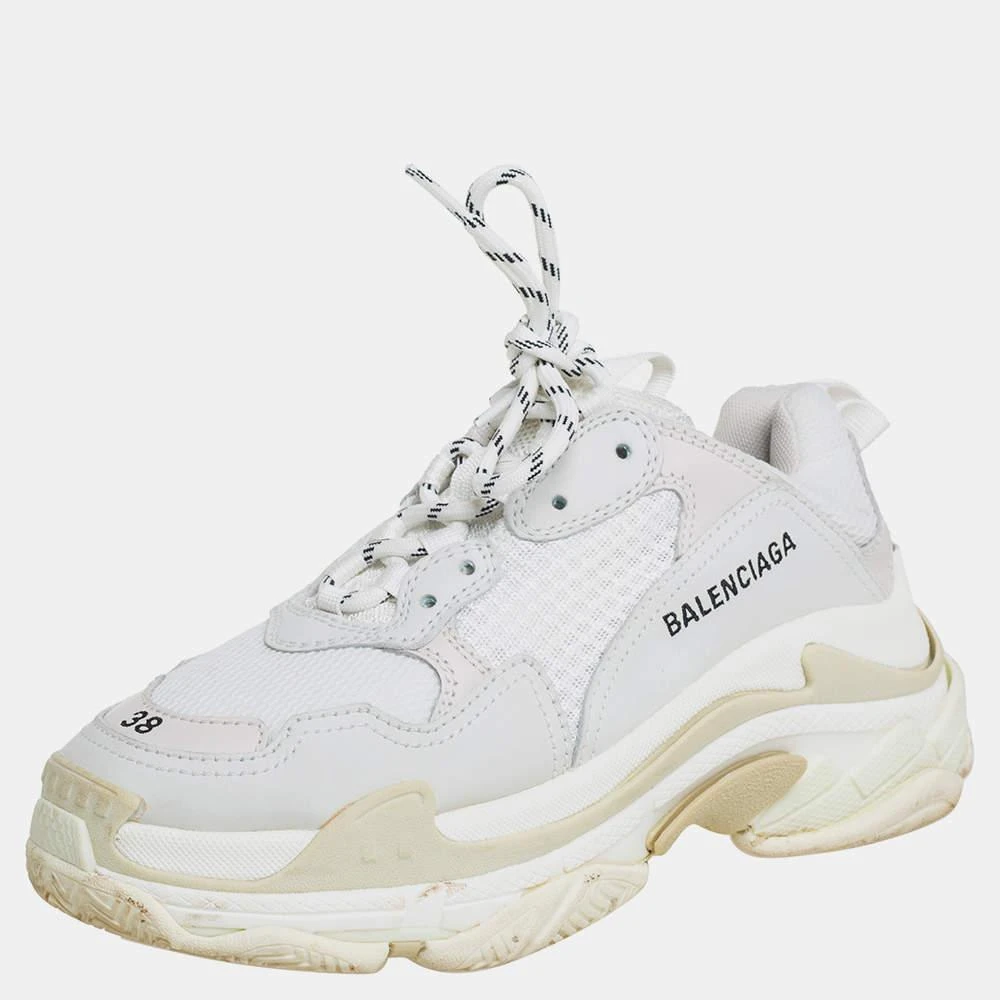 Balenciaga Balenciaga Grey Mesh And Leather Triple S Sneakers Size 38 2