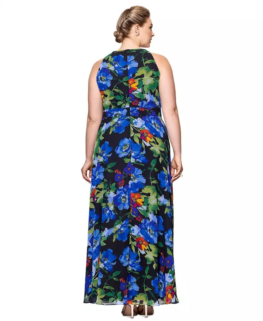 Betsy & Adam Betsy & Adam Plus Size Floral-Print Halter Gown 5