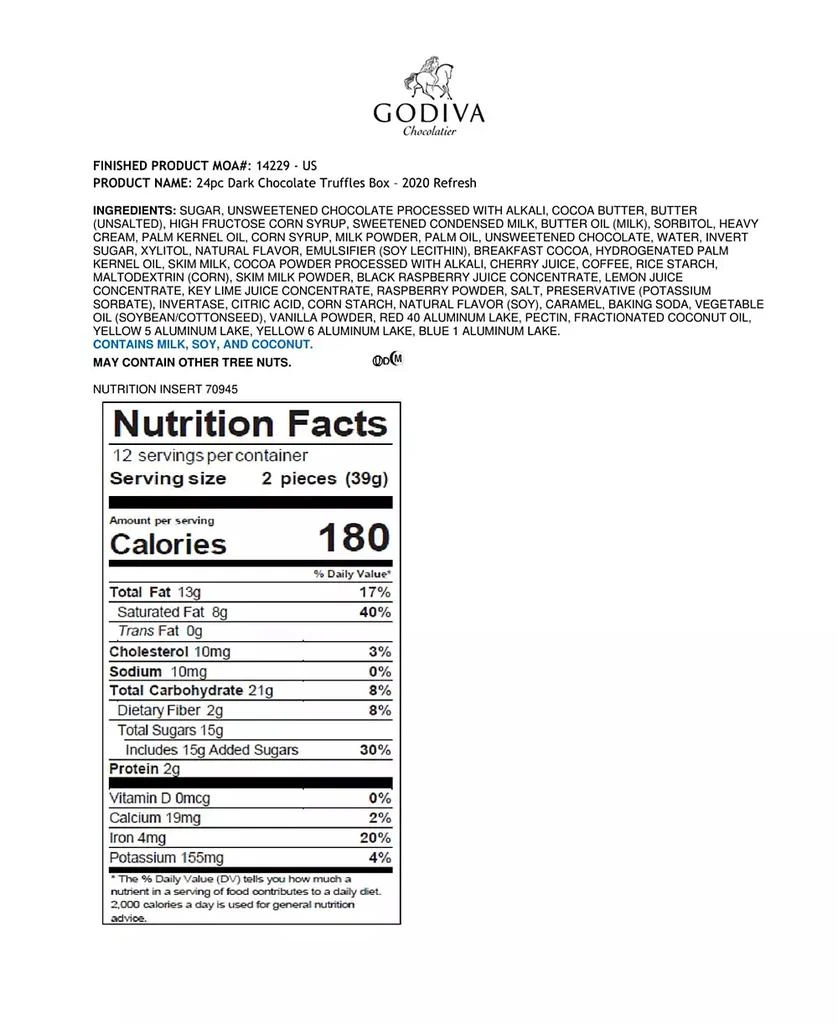 Godiva Dark Truffles Gift Box, 24 Piece 5