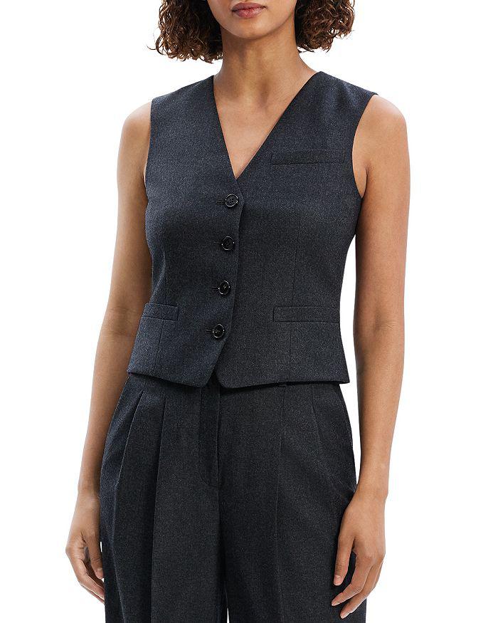 Theory New Divide Sleek Flannel Waistcoat Vest