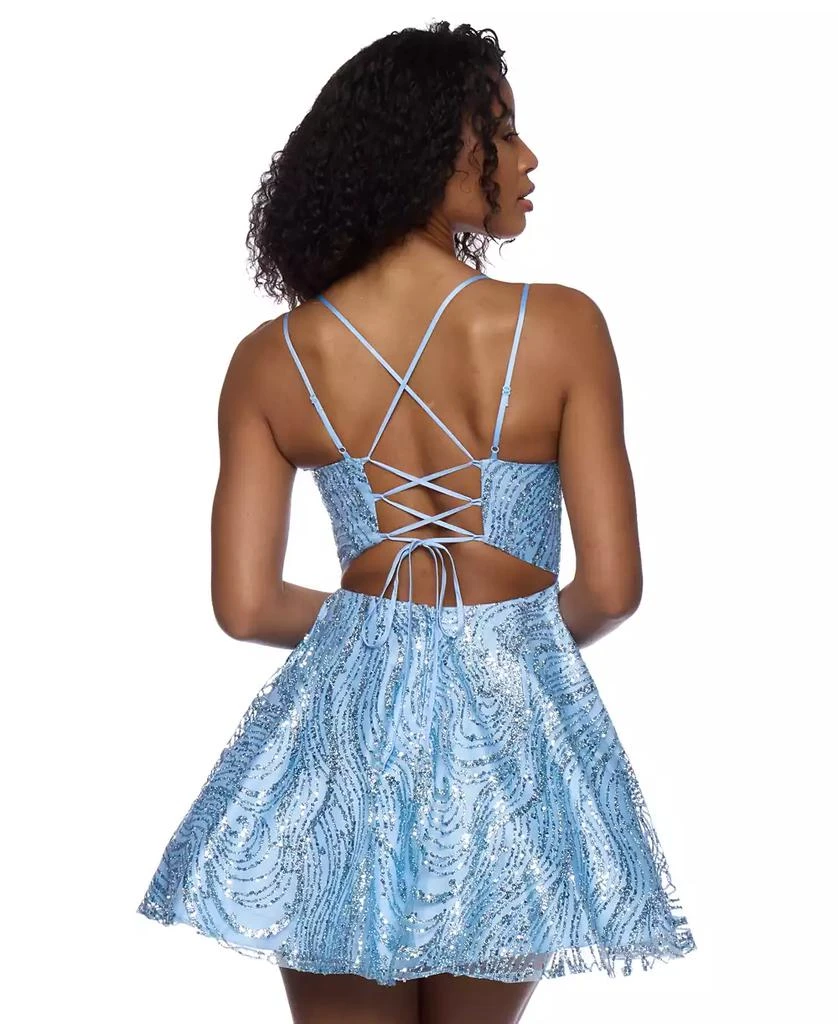 B Darlin Juniors' Lace Sweetheart Double-Strap Dress 2