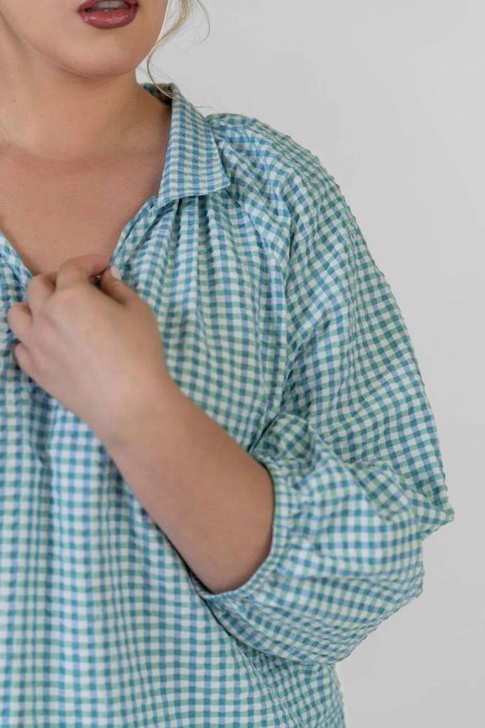 Finley Finley - Floaty Blouson-sleeve Seersucker Top 3