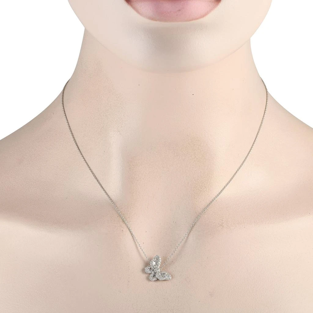 Non Branded 18K White Gold 0.56ct Diamond Butterfly Necklace ANK-18323 2